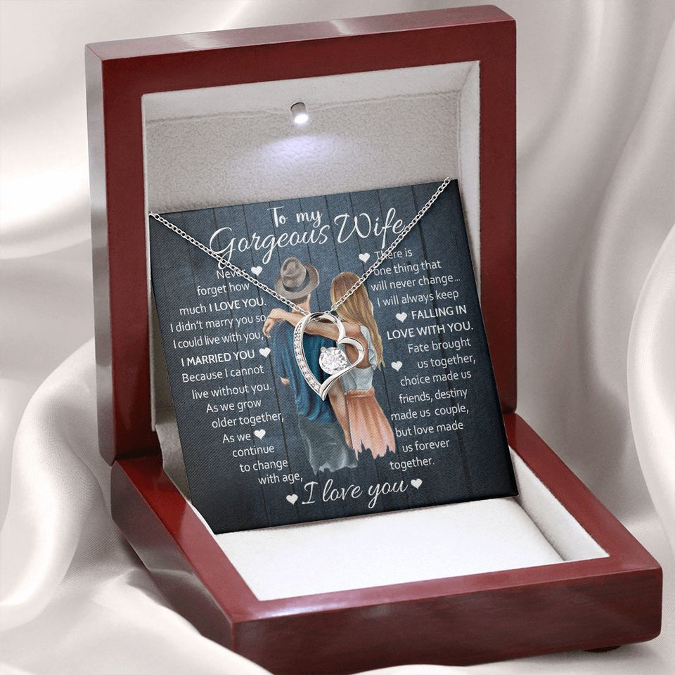 Wife Falling In Love With You, Forever Love Necklace, Gift For Wife From Husband