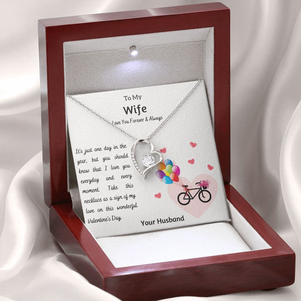 To My Wife | Your Husband | I Love you everyday Forever Love Necklace