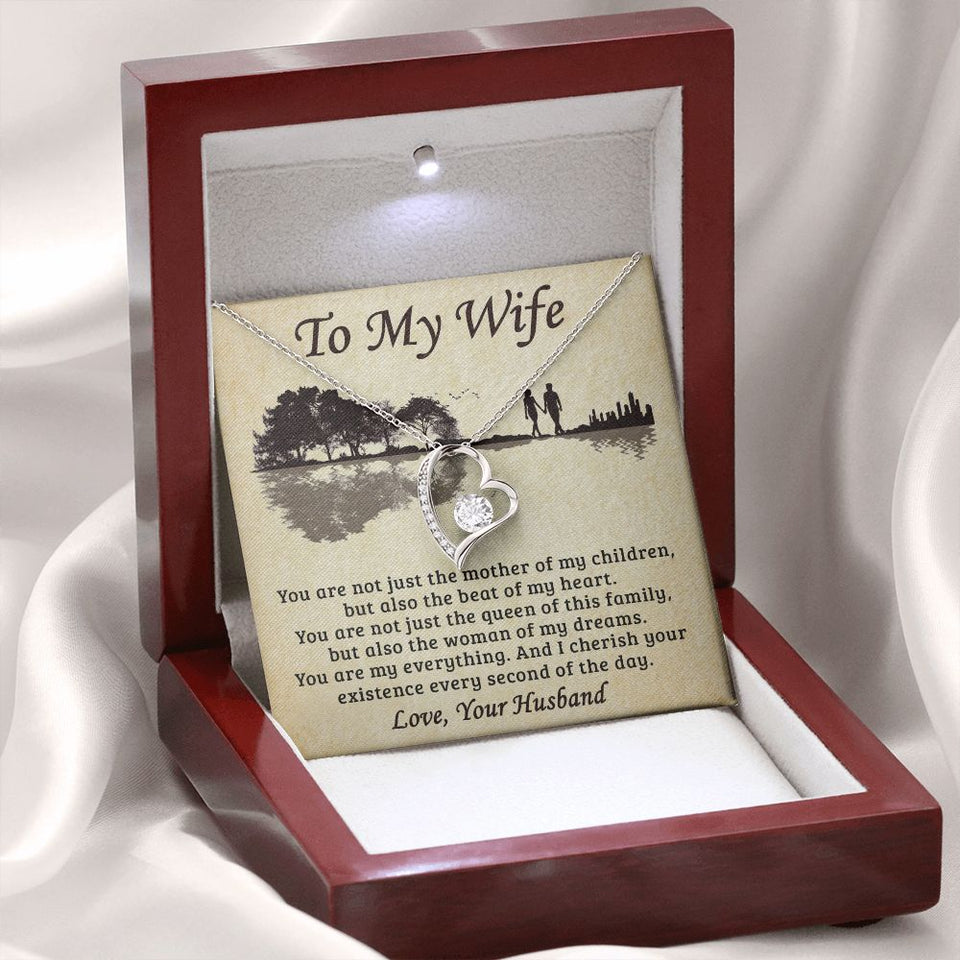 Wife The Beat Of My Heart, Forever Love Necklace, Gift For Wife From Husband