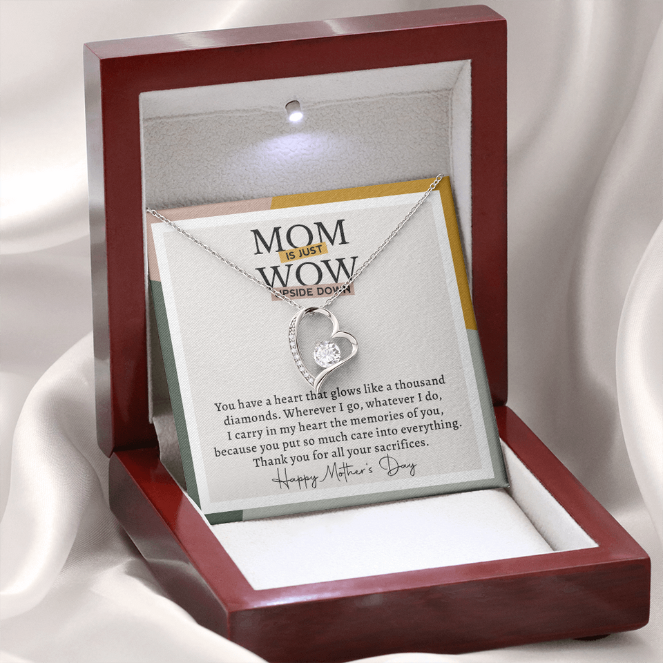Mom Is Just Wow Upside Down | Forever Love Necklace