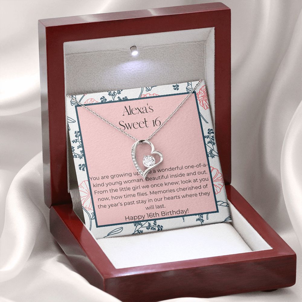 Personalized Sweet 16 Forever Love Necklace