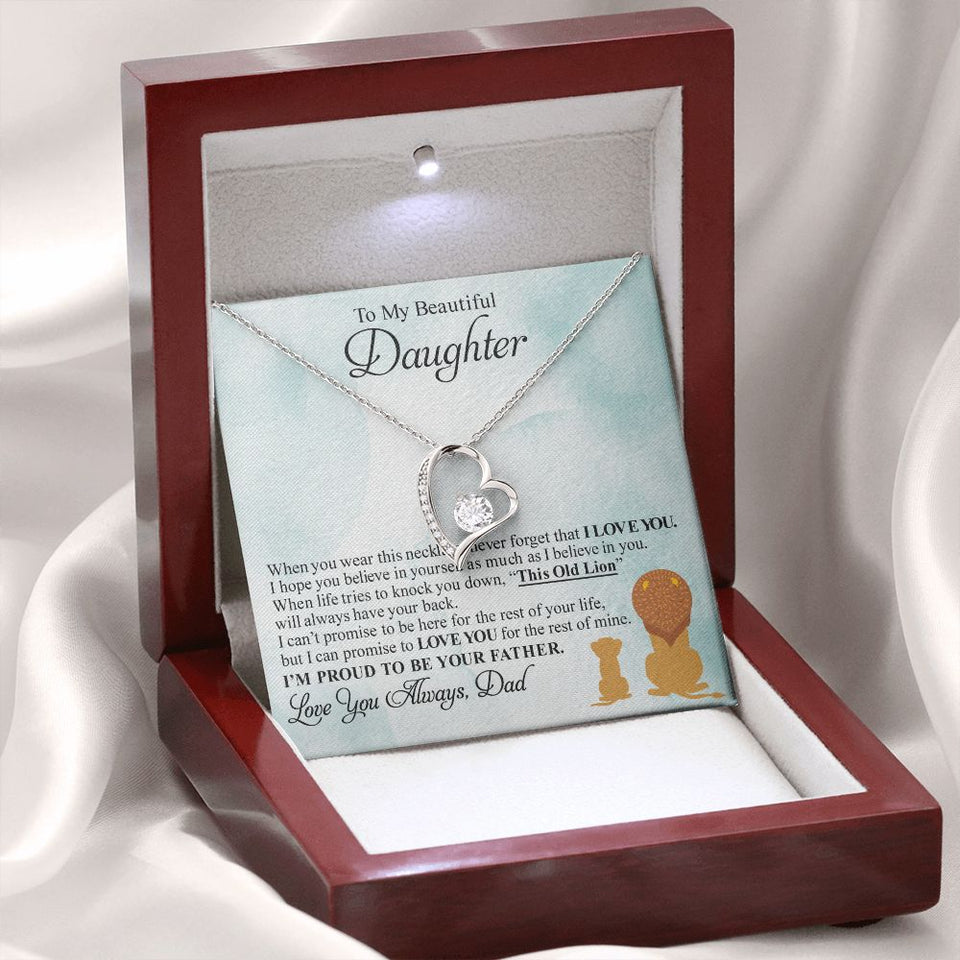Beautiful Daughter | Proud To Be Your Father | Forever Love Necklace | Gift For Daughter From Dad