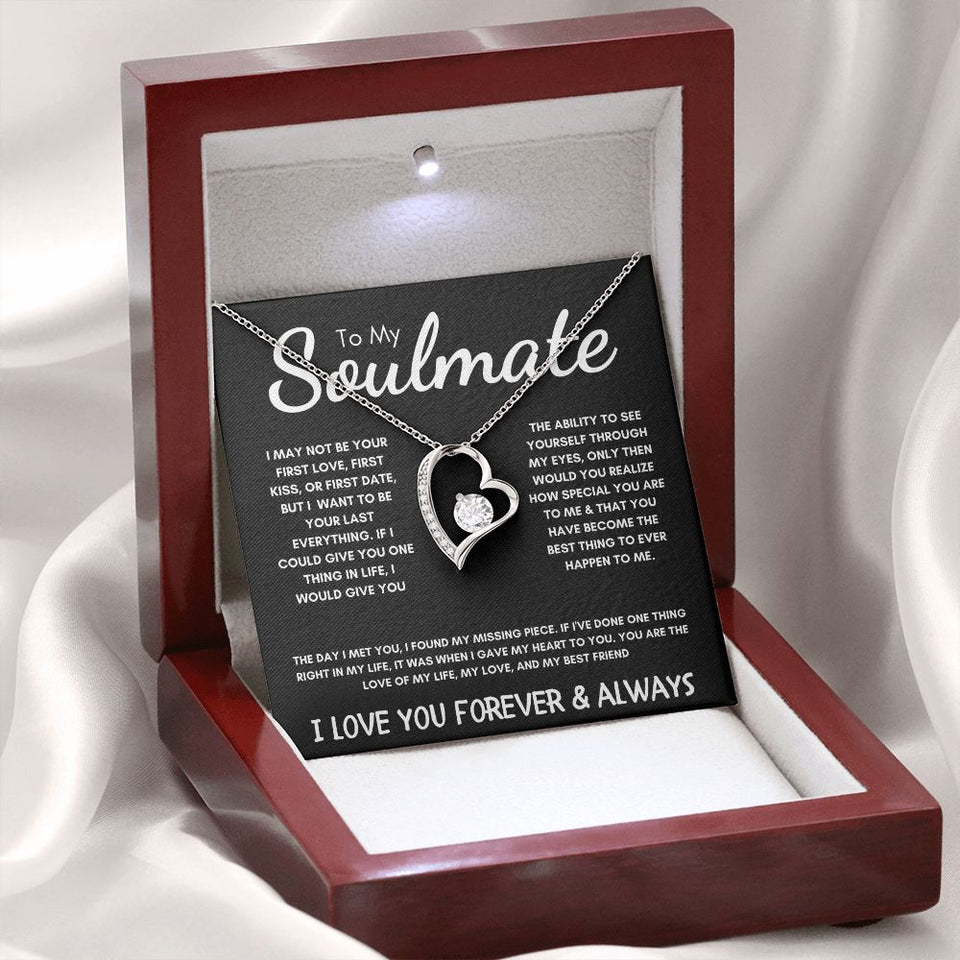 To My Soulmate - Forever Love Necklace - The Day I Met You - Black Card