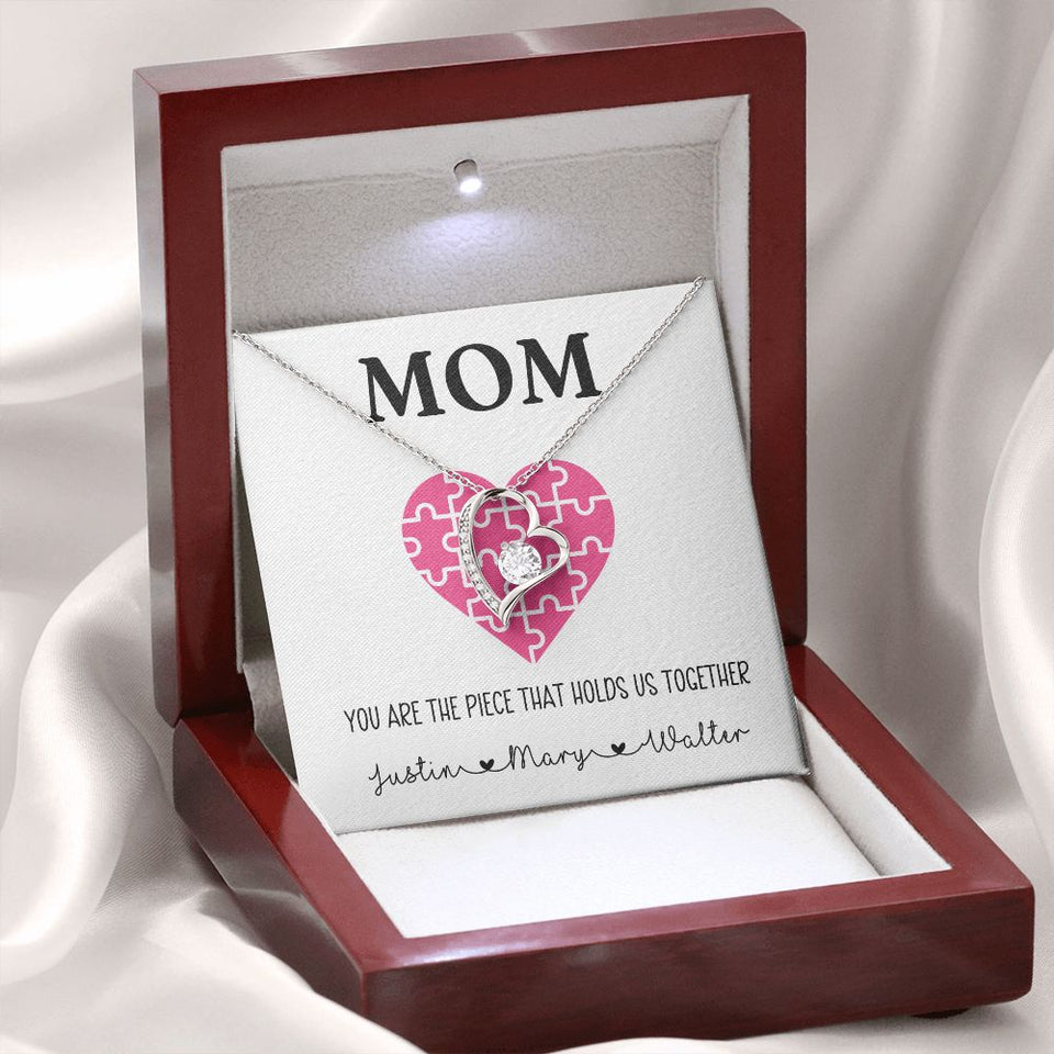 You Hold us Together - Personalized Mother's day Mom Gift Forever Love Necklace
