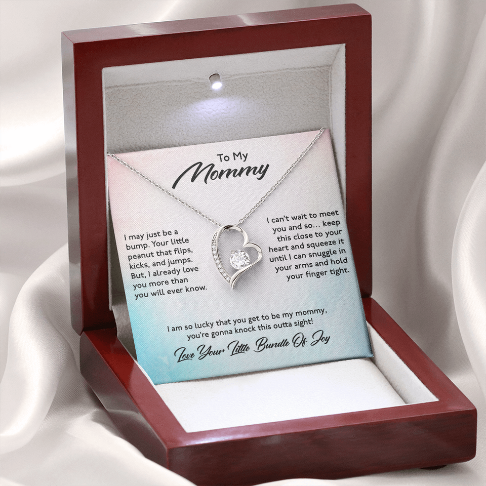 To My Mommy Mom Necklace Gift - I am so lucky that you get to be my mommy, you're gonna knock this outta sight From Daughter Son Heart Forever Love Necklace LX028C