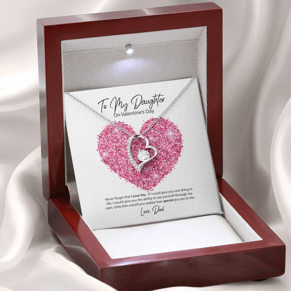 To My Daughter from Dad Valentine's Day Forever Love Necklace