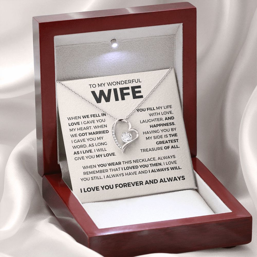 Gift for Wife, Valentine Necklace for Wife - Greatest Treasure - Forever Love Necklace
