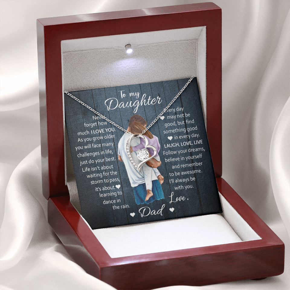 To My Daughter | I Love You | Necklace for Daughter Forever Love Necklace