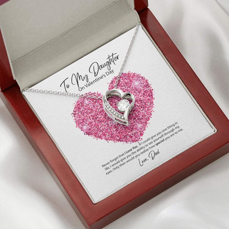 To My Daughter from Dad Valentine's Day Forever Love Necklace