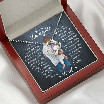 To My Daughter | I Love You | Necklace for Daughter Forever Love Necklace