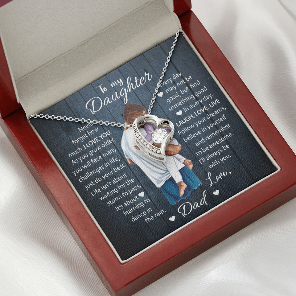 To My Daughter | I Love You | Necklace for Daughter Forever Love Necklace
