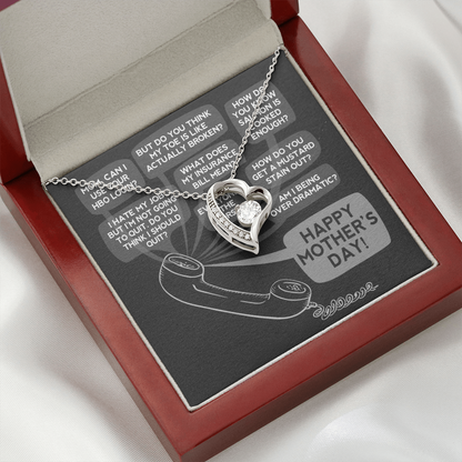 Calls to Mom Mother's Day | Forever Love Necklace | Funny Gift