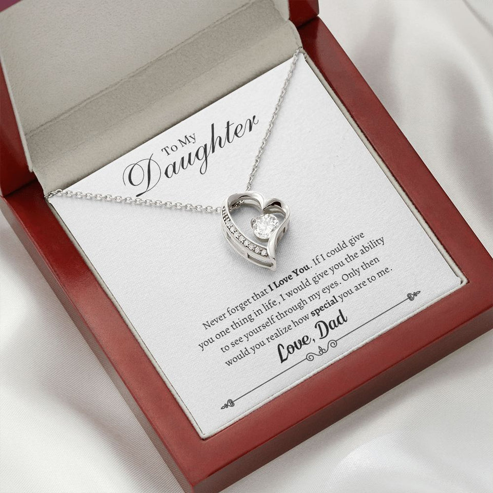 To My Daughter - Never Forget - Love Dad - Forever Love Necklace Gift For Mom, necklace For Wife, Gift For Mother's Day
