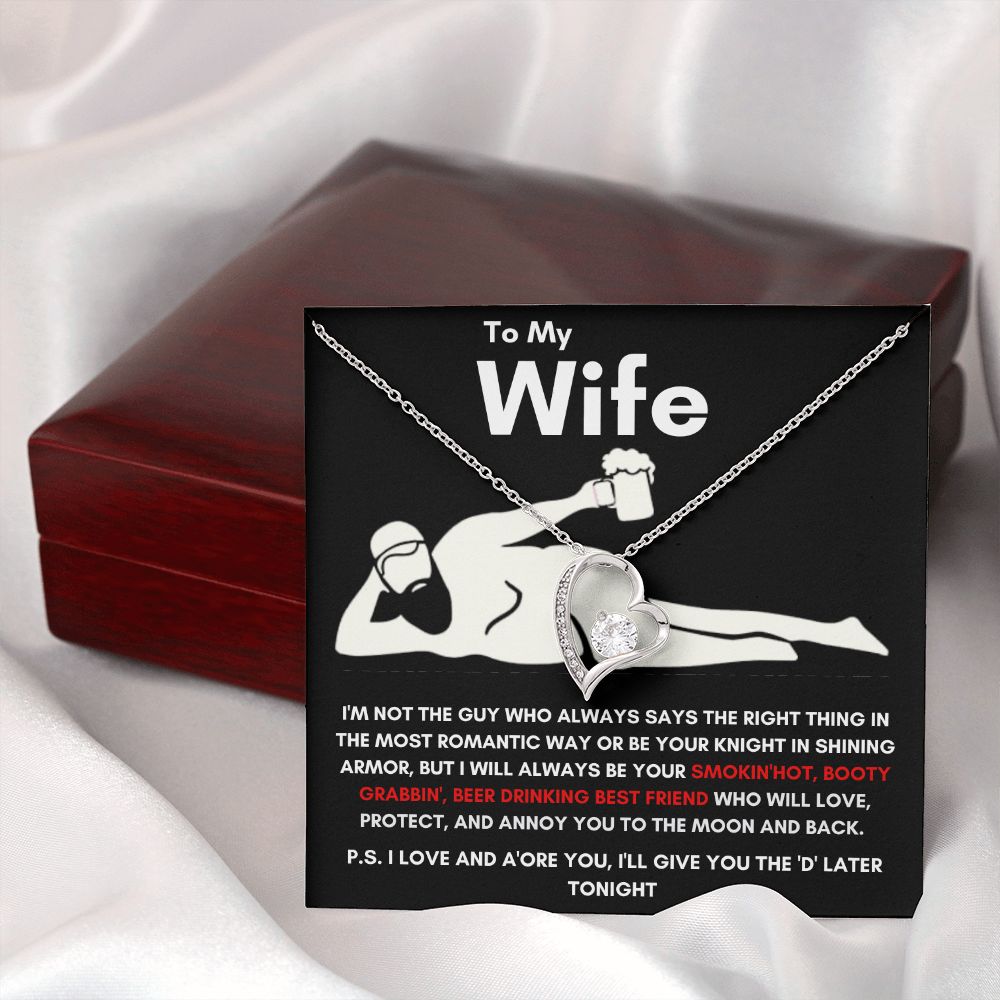 To My Wife - Forever Love Necklace - Booty Grabbin' - Black Card Gift For Mom, necklace For Wife, Gift For Mother's Day