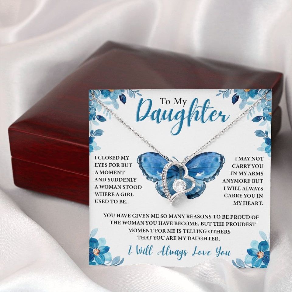 To My Daughter - Proud Of You, Forever Love Necklace Gift