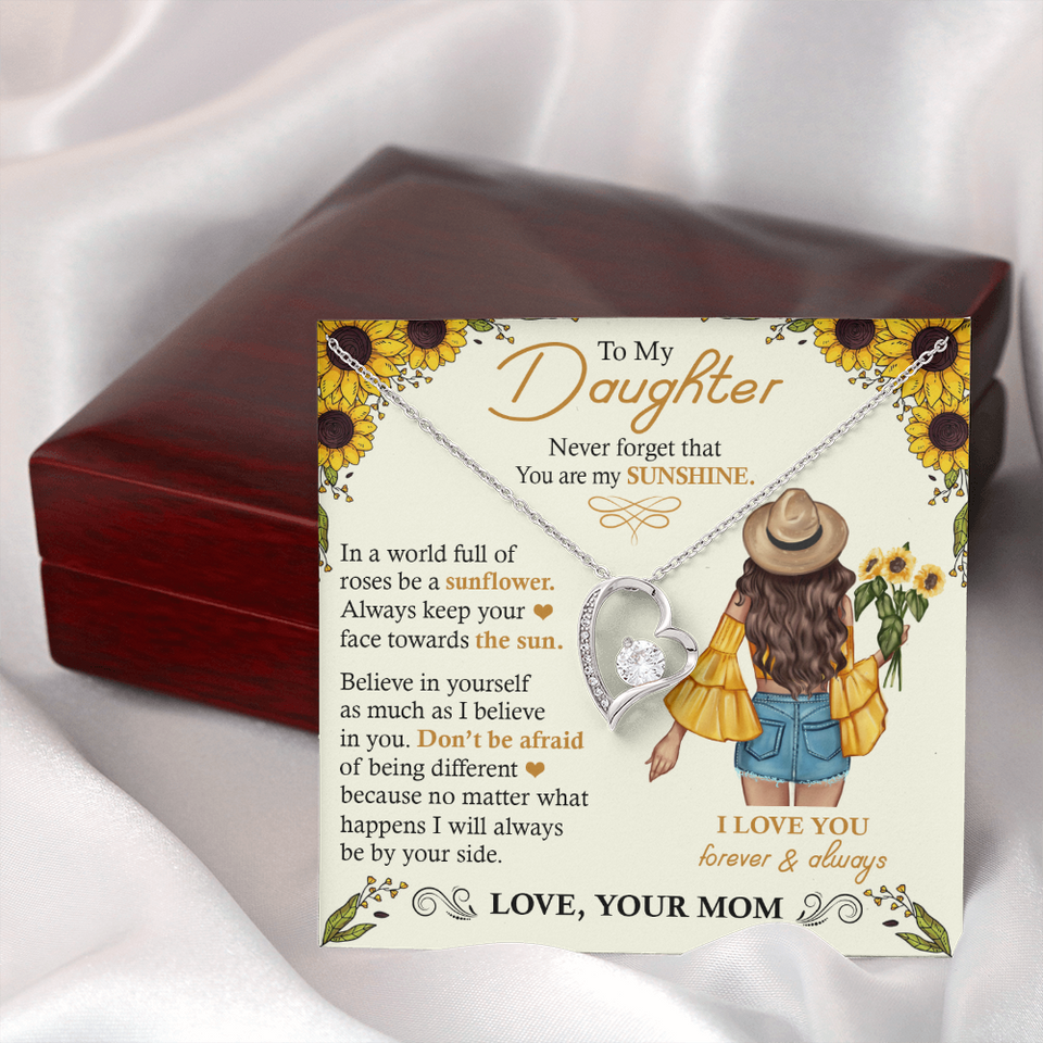 To My Daughter | My Sunshine | Forever Love Necklace | Gift for Daughter from Mom
