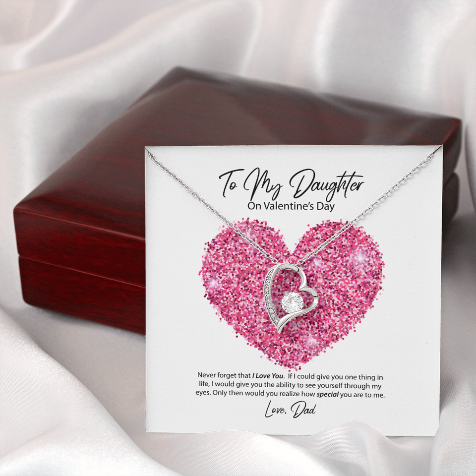 To My Daughter from Dad Valentine's Day Forever Love Necklace