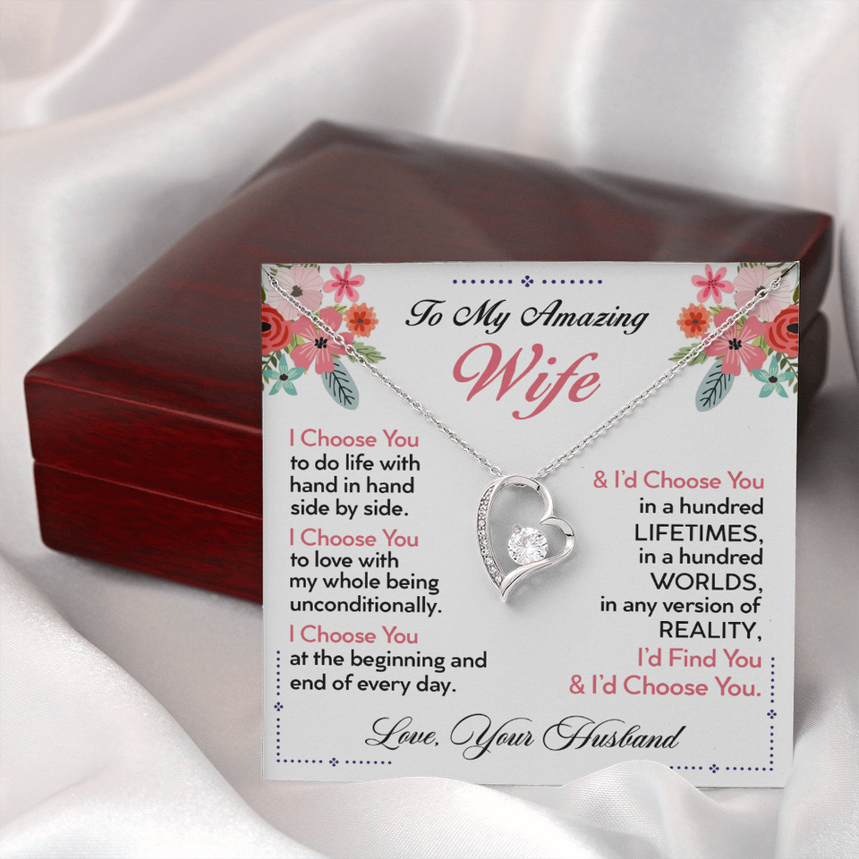To My Wife | I Choose You | Forever Love Necklace | Romantic Gift for Wife