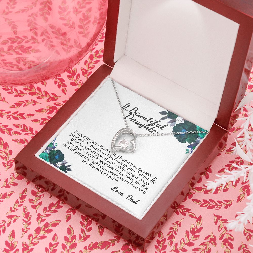 To My Beautiful Daughter From Dad | I Can Promise | White Version | Forever Love Necklace