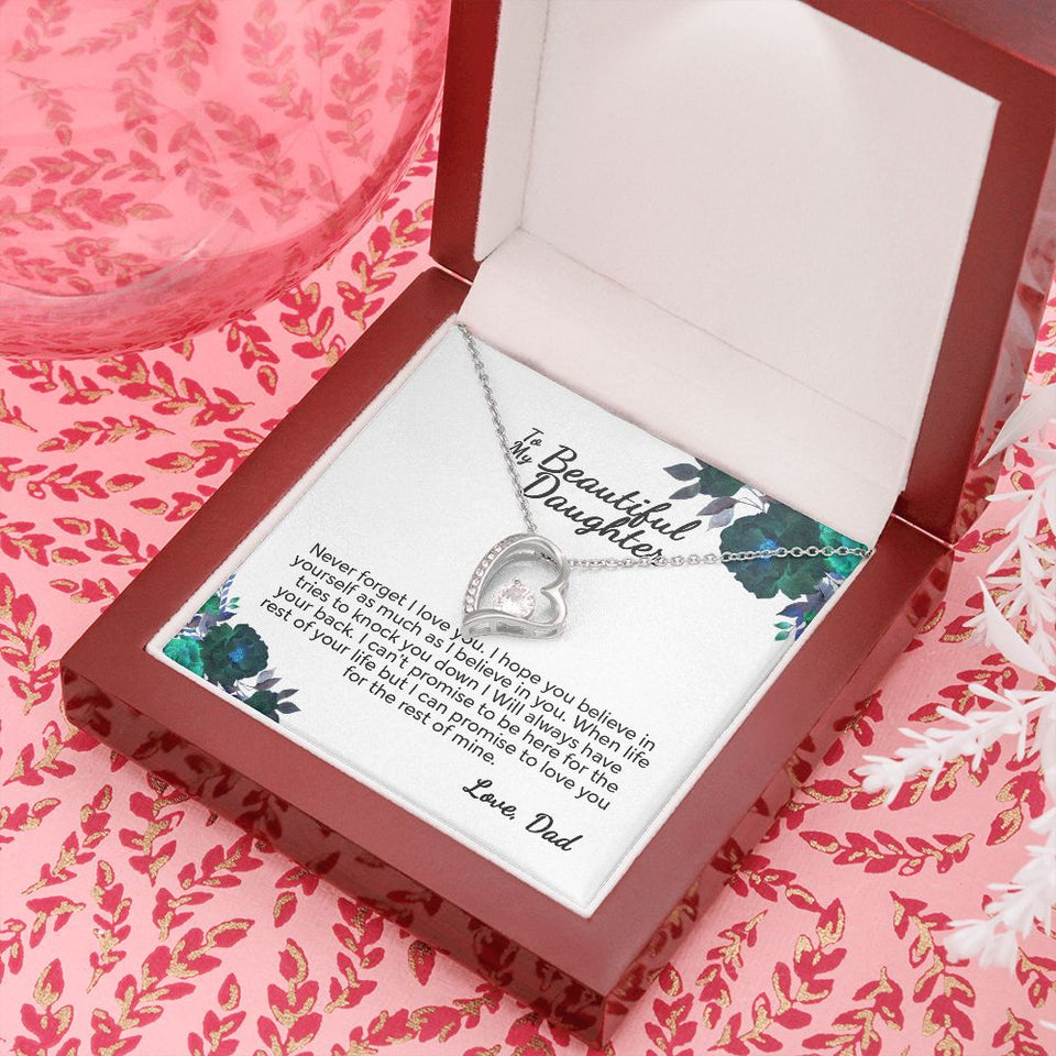 To My Beautiful Daughter From Dad | I Can Promise | White Version | Forever Love Necklace