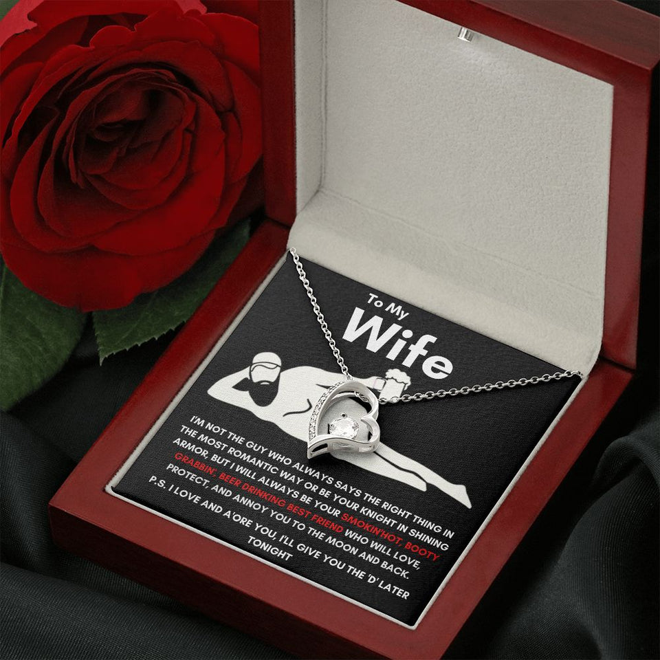 To My Wife - Forever Love Necklace - Booty Grabbin' - Black Card Gift For Mom, necklace For Wife, Gift For Mother's Day