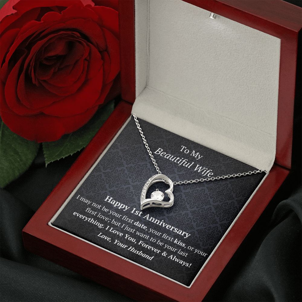 Wife - 1st Anniversary - Forever Love Heart Necklace