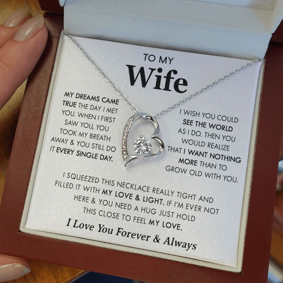 To My Wife | My Dreams Came True | Gift For Her | Forever Love Necklace