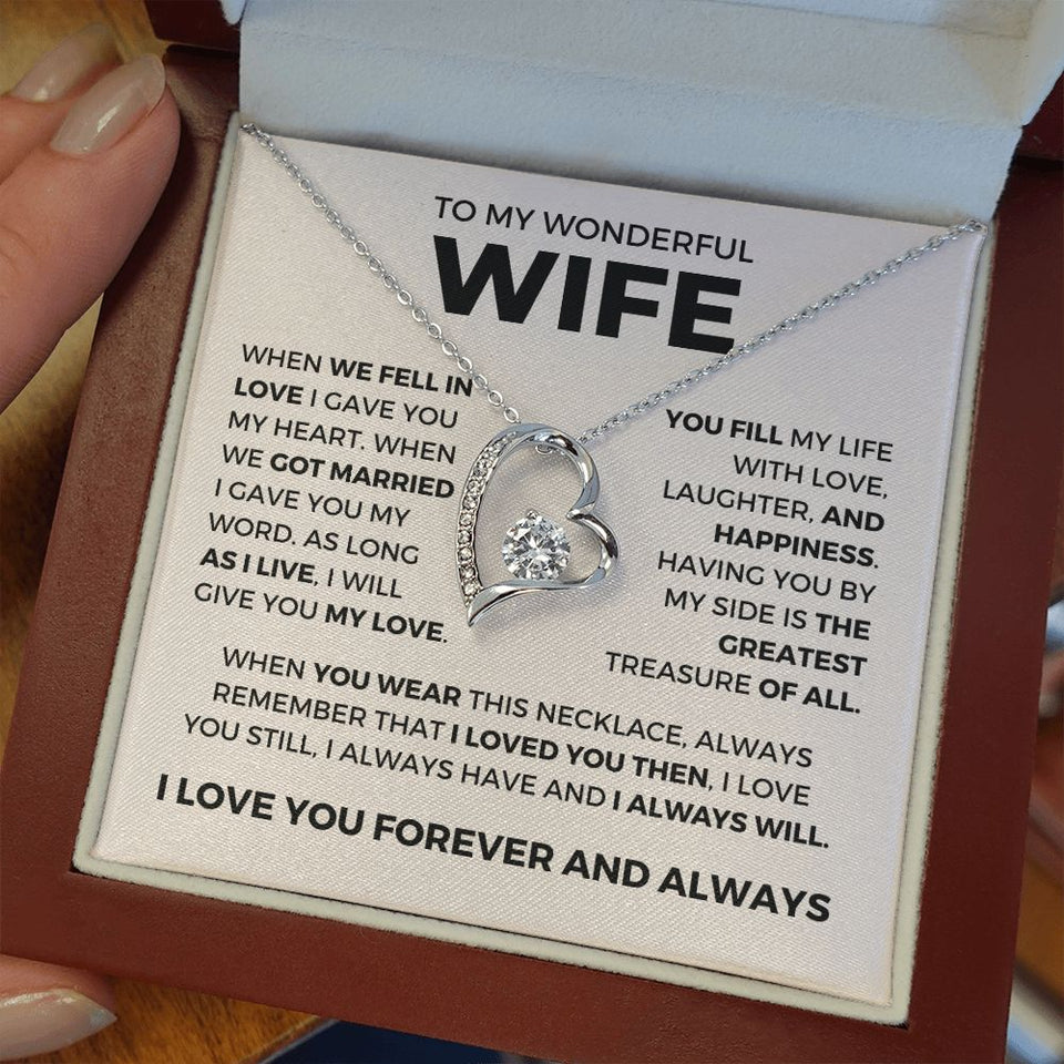 Gift for Wife, Valentine Necklace for Wife - Greatest Treasure - Forever Love Necklace