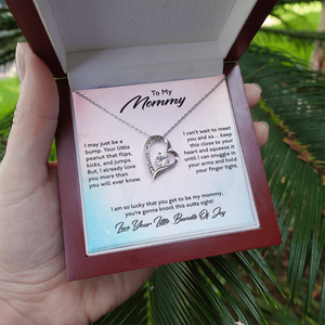 To My Mommy Mom Necklace Gift - I am so lucky that you get to be my mommy, you're gonna knock this outta sight From Daughter Son Heart Forever Love Necklace LX028C