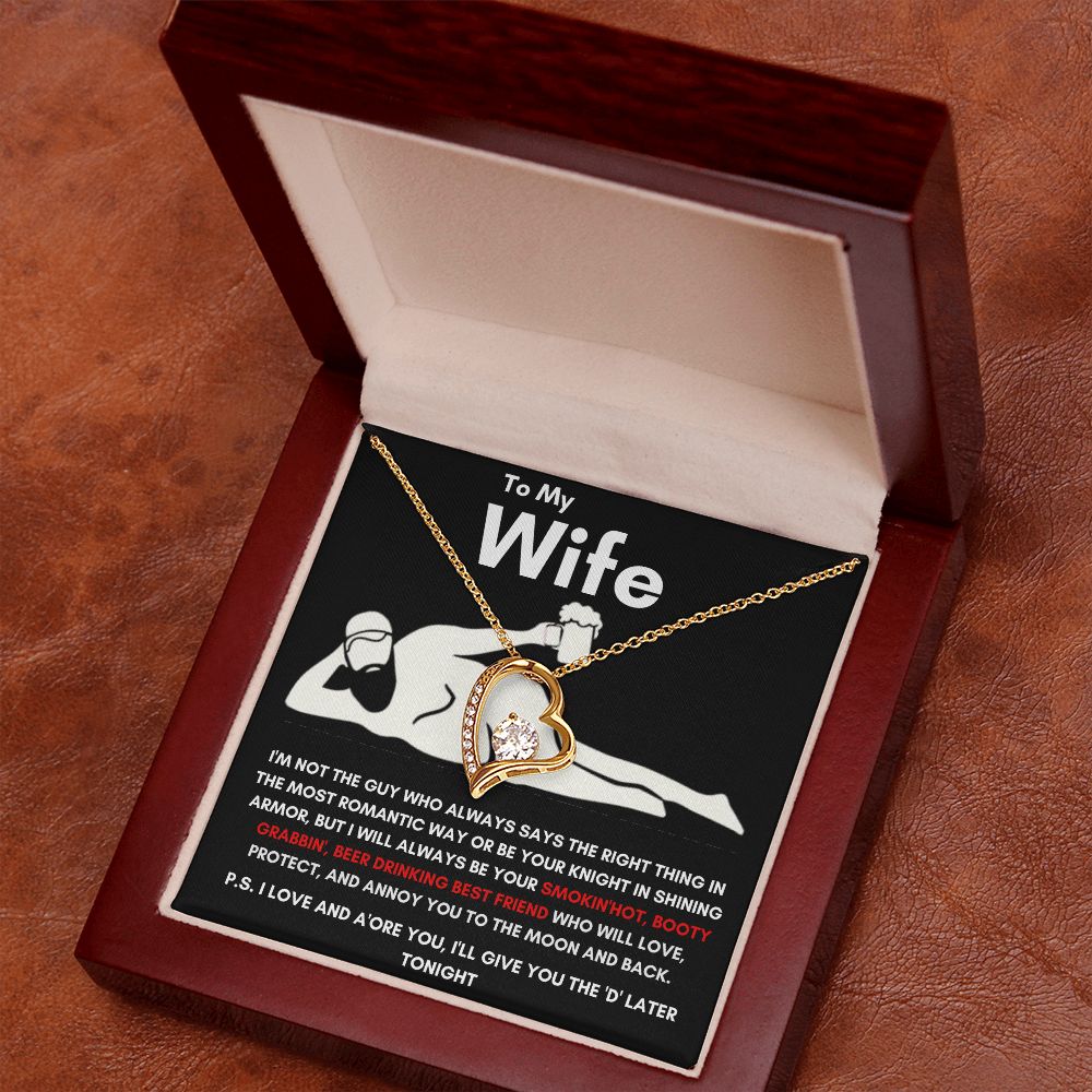 To My Wife - Forever Love Necklace - Booty Grabbin' - Black Card Gift For Mom, necklace For Wife, Gift For Mother's Day