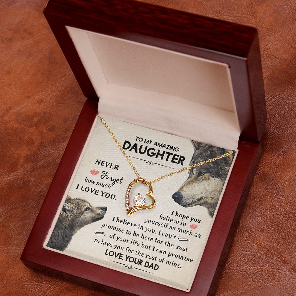 To My Amazing Daughter | Never Forget How Much I Love You | Forever Love Necklace