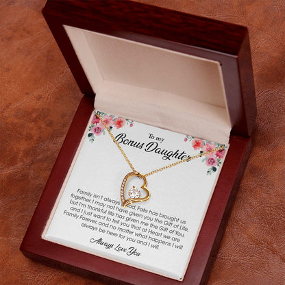 My Bonus Daughter | The Gift Of You - Forever Love Necklace Gift For Mom, necklace For Wife, Gift For Mother's Day