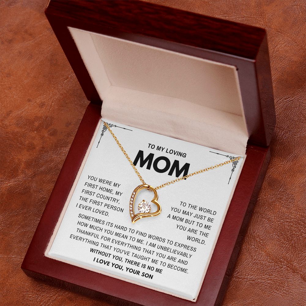 To my Loving Mom- Mother's day Gift From Son- Forever Love Necklace