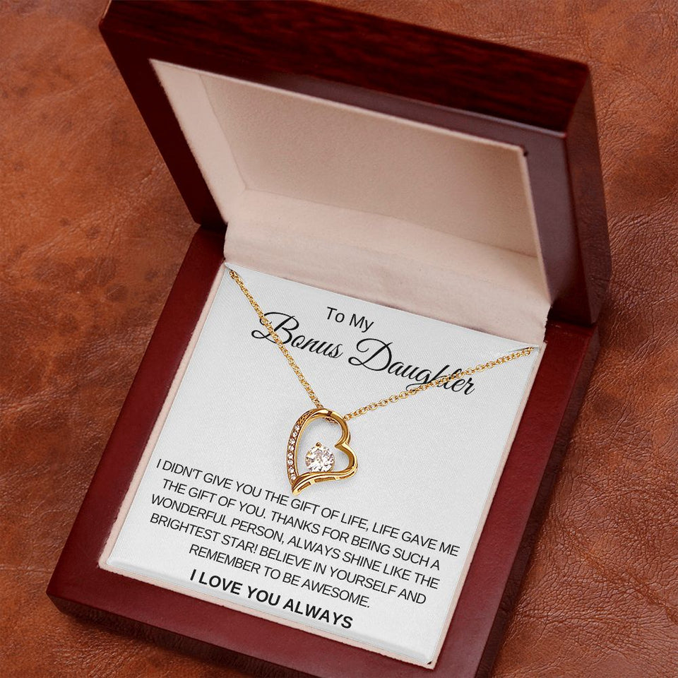 Forever Love Necklace for Bonus Daughter Gift For Mom, necklace For Wife, Gift For Mother's Day