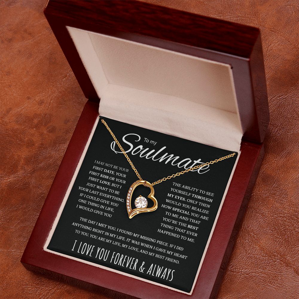 To My Soulmate | My Life My Love My Best Friend | Black Version | Forever Love Necklace