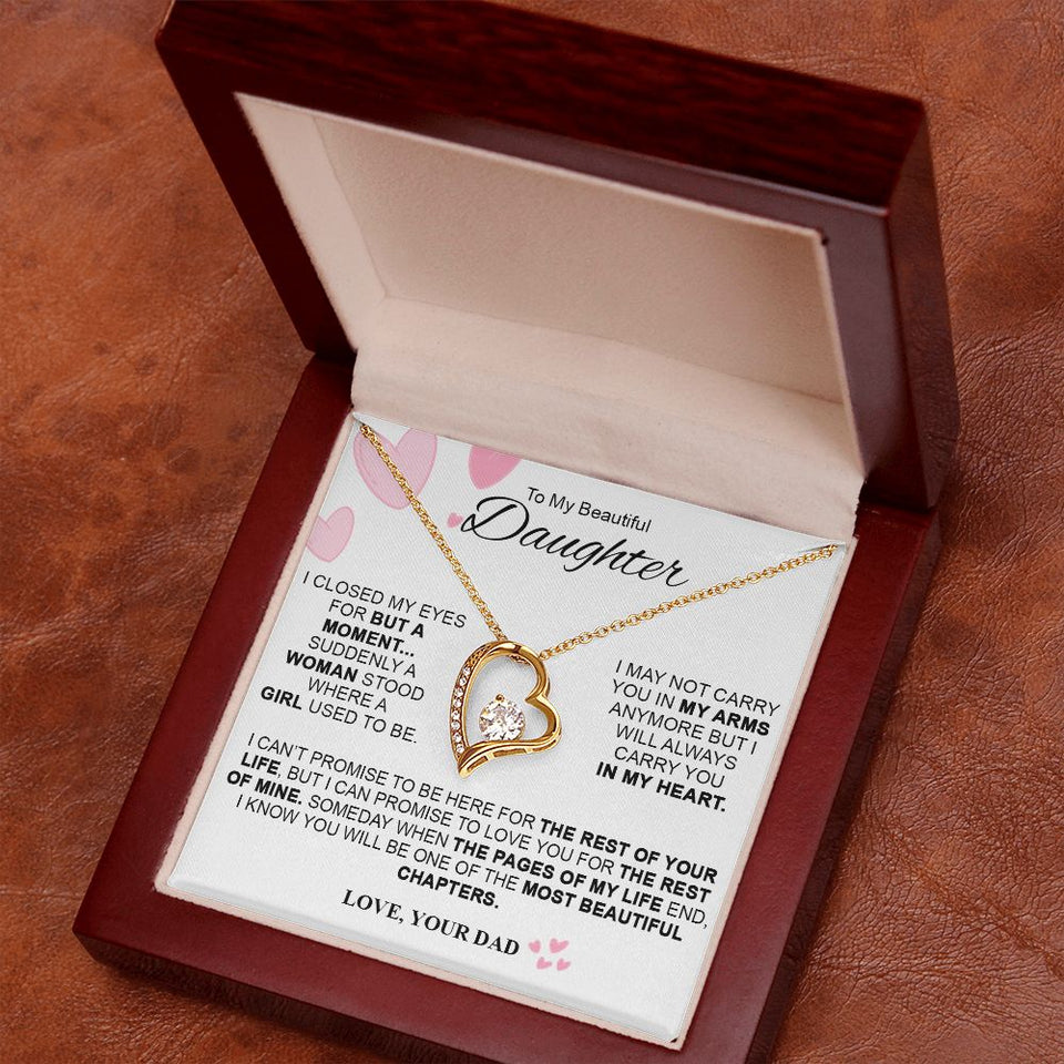 Daughter I Closed My Eyes For But A Moment | Best Gift For Daughter From Dad | Forever Love Necklace