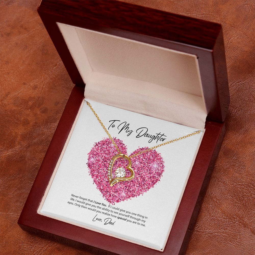 To My Daughter Love Dad Forever Love Necklace
