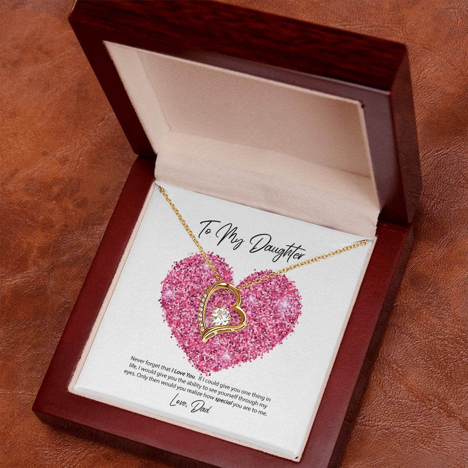 To My Daughter Love Dad Forever Love Necklace
