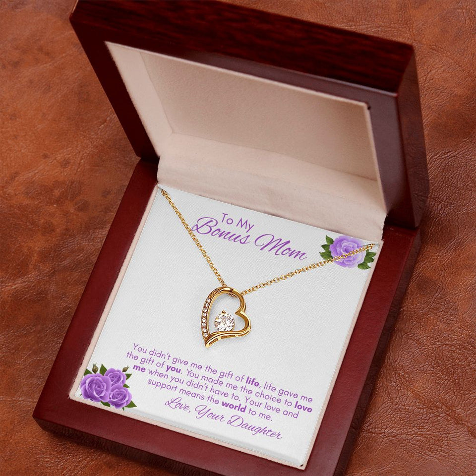 To My Bonus Mom - Forever Love Necklace Gift For Mom, necklace For Wife, Gift For Mother's Day