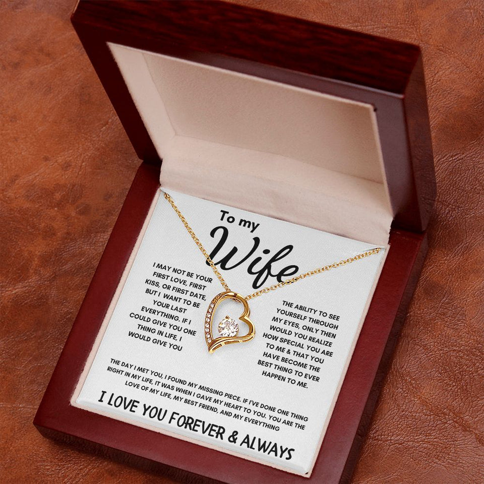 To My Wife - Forever Love Necklace - The Day I Met You - White Card Gift For Mom, necklace For Wife, Gift For Mother's Day