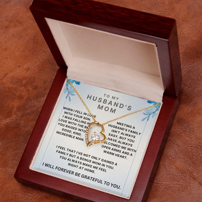 To My Husband's Mom Necklace - I've Not Only Gained A Family But A Bonus Mom In You Forever Love Necklace