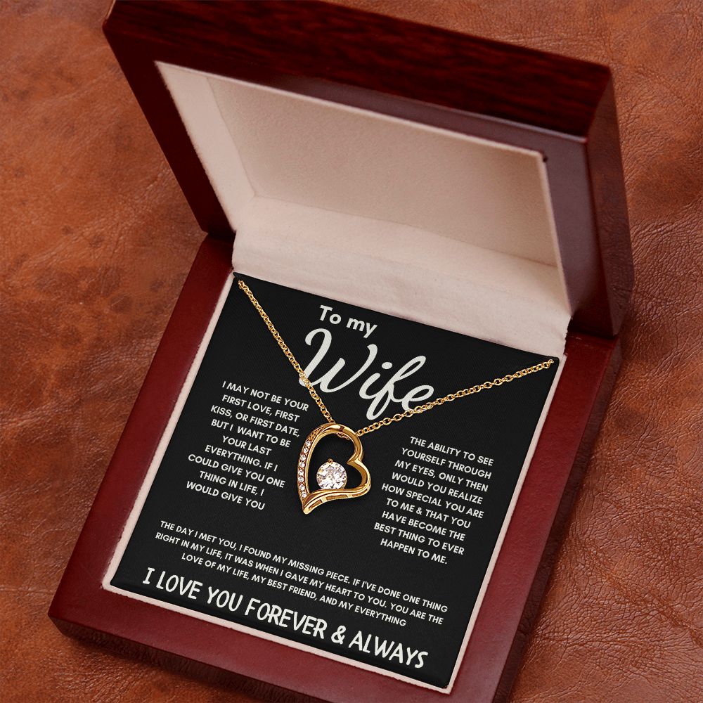 To My Wife - Forever Love Necklace - The Day I Met You - Black Card Gift For Mom, necklace For Wife, Gift For Mother's Day