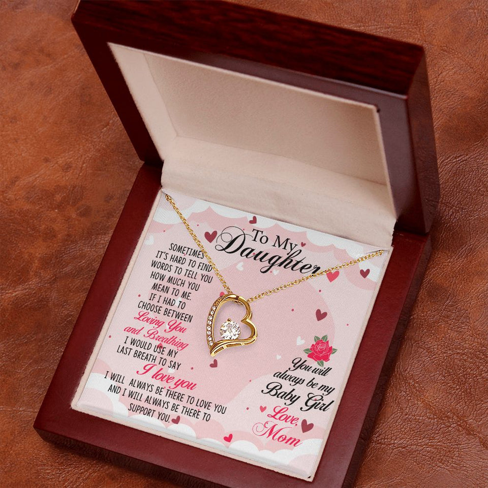 To my Daughter-01 Daughter Forever Love Heart Necklace