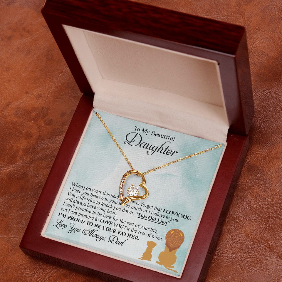 Beautiful Daughter | Proud To Be Your Father | Forever Love Necklace | Gift For Daughter From Dad