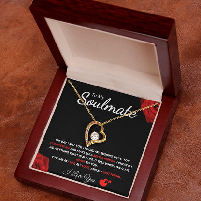 To My Soulmate - Forever Love Necklace - Missing Piece Gift For Mom, necklace For Wife, Gift For Mother's Day