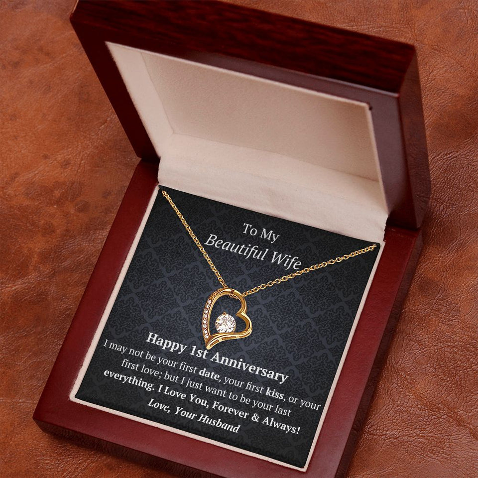Wife - 1st Anniversary - Forever Love Heart Necklace