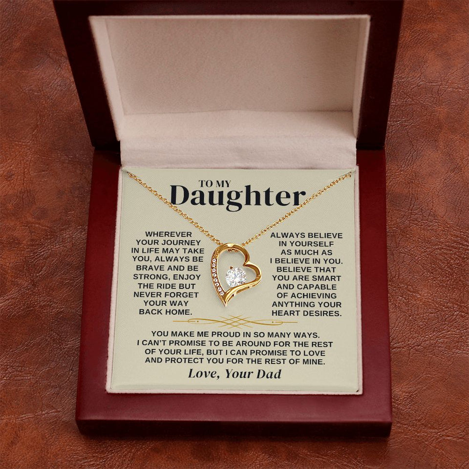 Daughter Your Journey In Life, Forever Love Necklace, Perfect Gift For Your Daughter