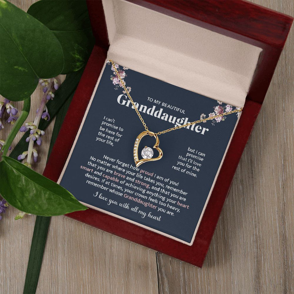 Granddaughter Brave & Strong, Forever Love Necklace, Perfect Gift For Granddaughter