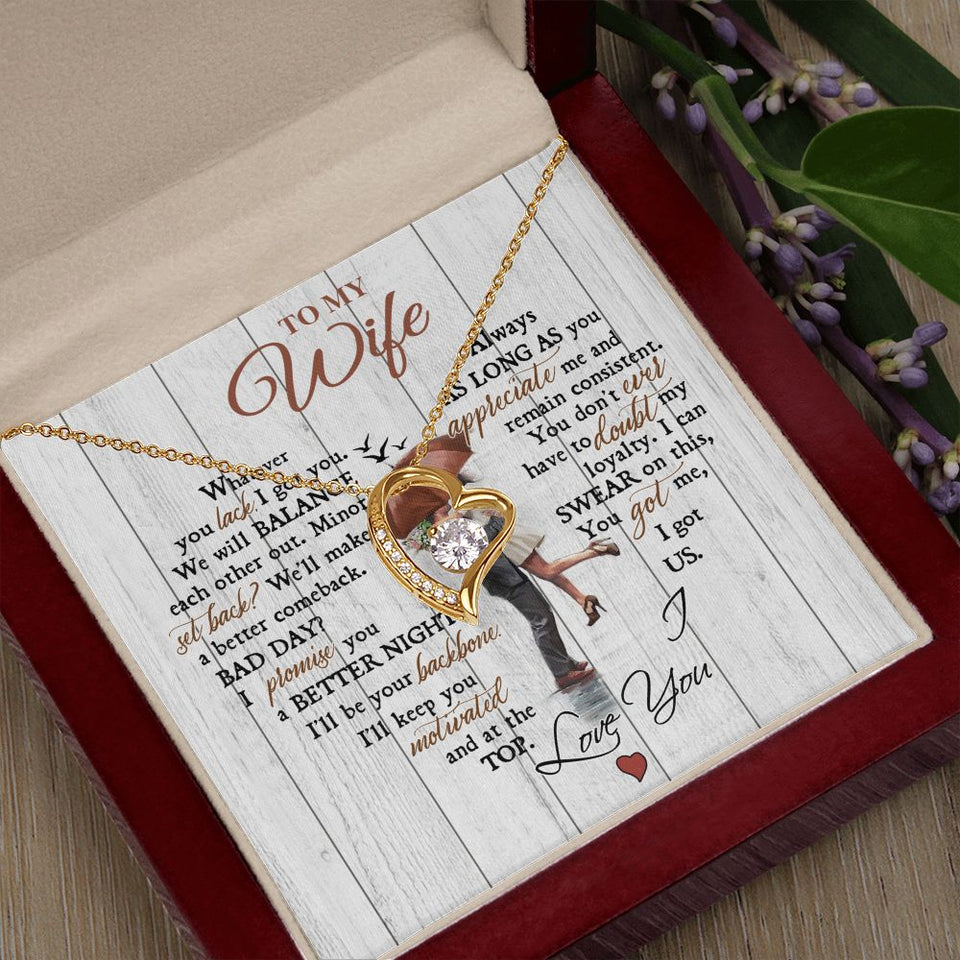 To My Wife | I'll Be Your Backbone | Forever Love Necklace | Christmas Gift for Wife