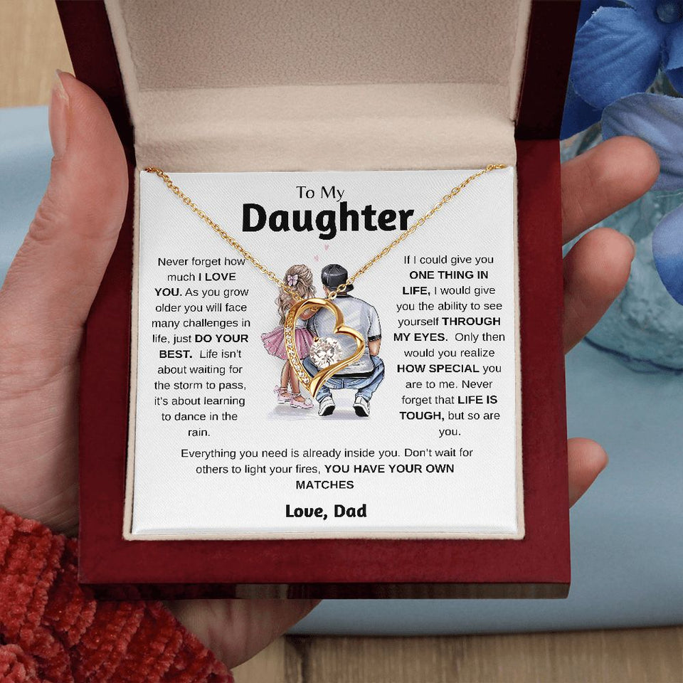 To My Daughter | Just Do Your Best | Forever Love Necklace